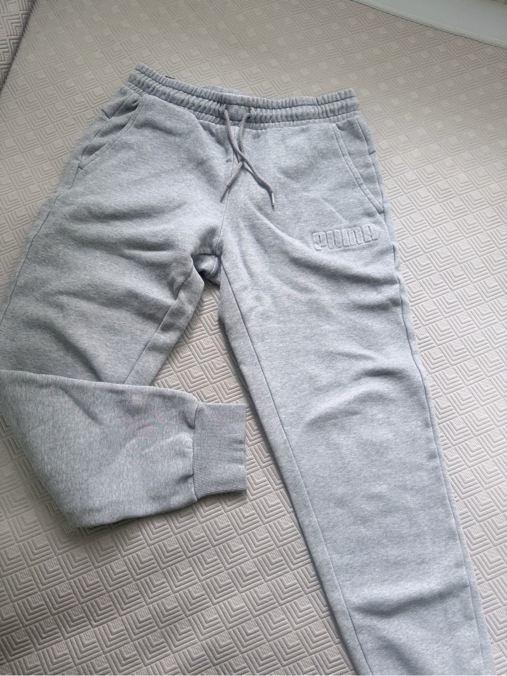 Puma Light Gray Men's Joggers with Drawstring Waist